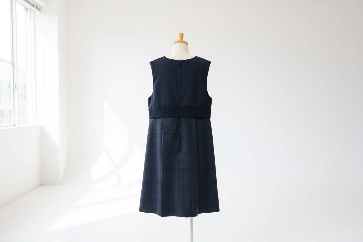 小学校受験用ジャンパースカートネイビー（レッド）