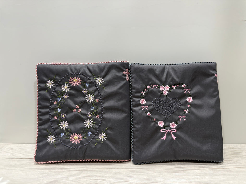 聖書カバー小グレー（刺繍選択可）