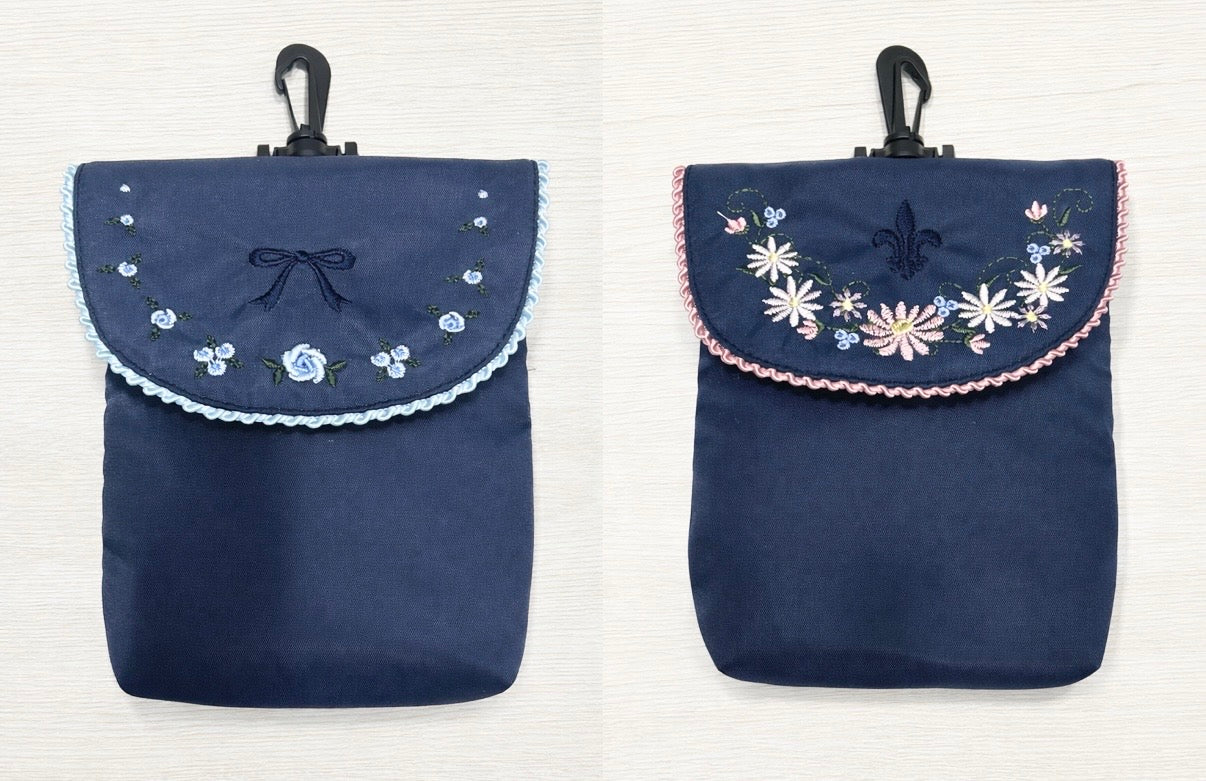 定期ケースネイビー（刺繍選択可）